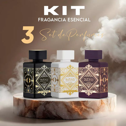 Set Lattafa 3 Perfumes Bade'e Al Oud Unisex - Eau de Parfum- (Oud for Glory + Amethyst + Honor & Glory)